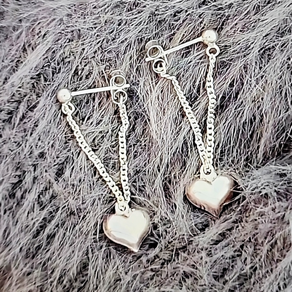 Heart Pendant Dangle earrings